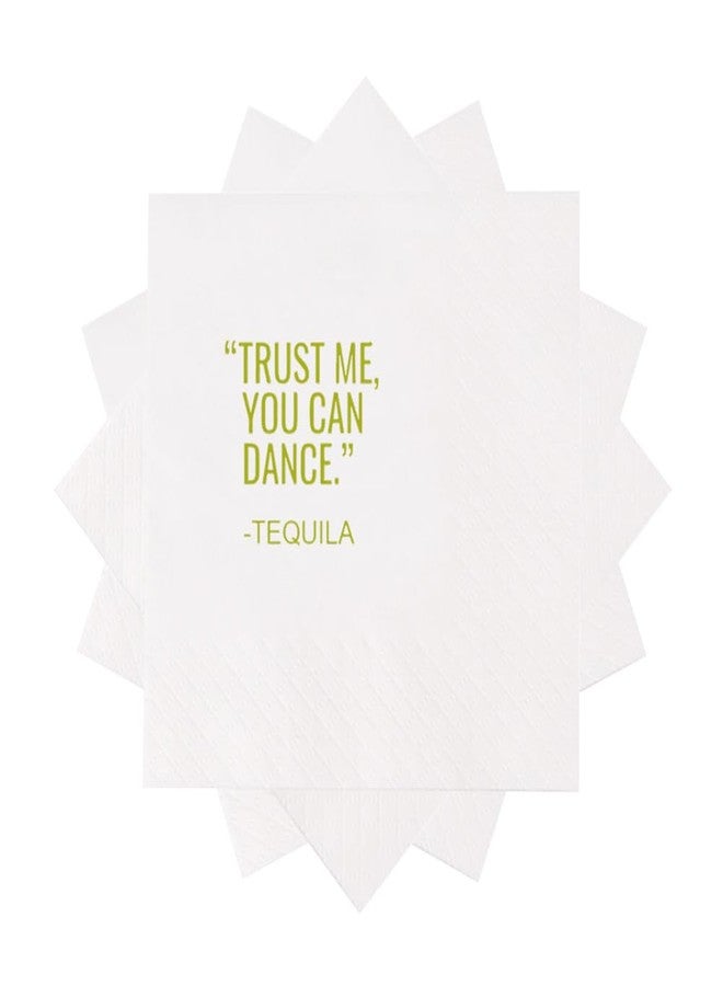 VOWFOO Funny Cocktail Napkins 100Pcs Trust Me You Can Dance Tequila Paper Disposable Party Napkins For Bachelorette Bridal Shower Birthday New Year's Eve Girls' Night Party 5 x 5 2-ply (Tequila) - Image 2